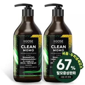 이고세 클린 모모 비듬 정수리냄새 탈모기능성 쿨링 샴푸 1000ml (설페이트 프리) X 2개