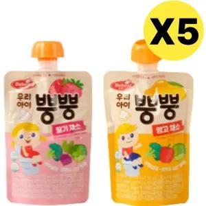 베베스트 우리아이 뿡뿡 딸기 + 망고 채소 음료 X5set