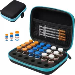냉장고용 리반타 펩타이드 바이알 케이스 30 슬롯 인슐린 홀더 보관 - 및 GLP-1 보관용 1-3ml 블랙 블루