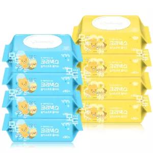 크리넥스 수앤수 실키소프트 카카오 라이언 물티슈 캡형 80매x8팩