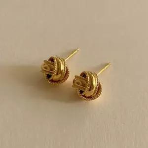 silver925 (925 Silver) Gold bold pearl earrings E 118