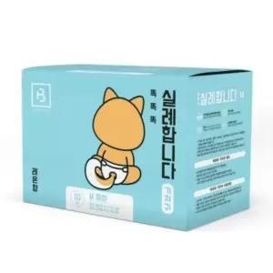 브리더랩 똑똑똑 실례합니다 기저귀 M 중형 10매입 강아지배변판 (WEDB1C8)