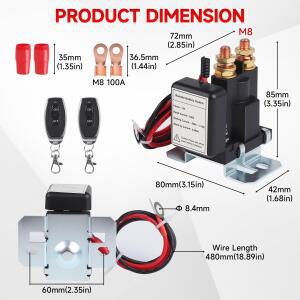 CNSPEED 500A 원격 배터리 차단 스위치 12V DC 차량용 킬 도난 방지 키트 소진 자동차 RV 트럭용