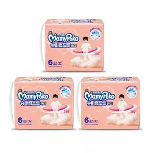 마미포코 슈퍼컴포트팬티 공용, 점보, 32매, 3팩, 1개