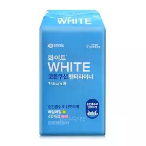 화이트 코튼쿠션 팬티라이너 롱 40매 x1팩 생리대