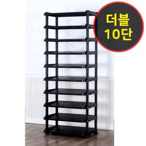 정품국산(더블 신발장 10단)신발정리대/현관/틈새수납장정리함(일반/지그재그/더블 종류다양)