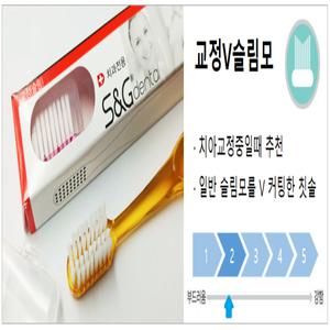 [S&G 공식판매점]  치아교정용 칫솔 12개입 (치과의사 추천) 고급칫솔  이중슬림모 미세모