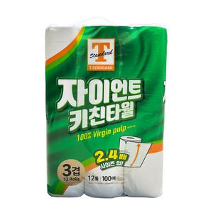 자이언트 트레이더스딜 키친타월 3겹 100매 12롤 1팩 (1200매)