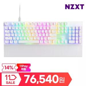 NZXT FUNCTION 2 FULL 화이트 게이밍키보드 기계식키보드 유선 펑션2[14%][ 76,540 WON + 11pay 추가 지급]