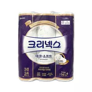 크리넥스 화장지 데코&소프트 3겹 두루마리휴지 35m 24롤 x 1팩