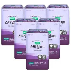 디펜드 스타일 패드 여성 참숯 안심중용량 18매입X6개 요실금 성인용기저귀