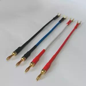 OFC 실버 도금 점퍼 케이블 DIY 오디오 스피커 와이어 바나나와 스페이드 브리지 케이블 점프 코드 4 개 27