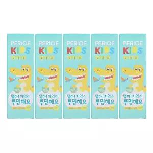 엘지 페리오키즈 치약 엄마 치약이 투명해요 고불소 맵지않은 민트향 80g 5개 양치