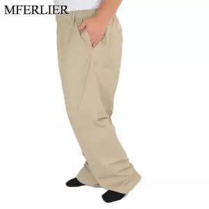 빅사이즈 면 정장 캐주얼 바지 44 46 48 50 52 54 인치 MFERLIER 남자 남성 여름 허리 150cm 5XL 6XL 7XL 8