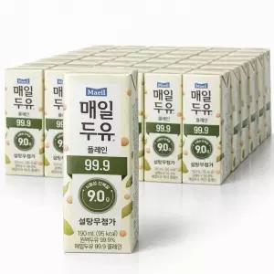 매일두유 99.9 190ml 48팩 설탕무첨가 무설탕 저당두유 콩 단백질 식물성 원액