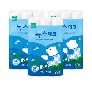 모나리자 녹스 3겹 데코 30M 30롤 3개 총90롤 화장지