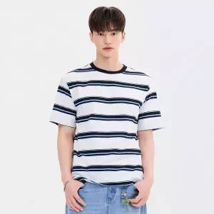[하프클럽/체이스컬트]공용 빅 멀티 스트라이프 반팔 티셔츠-FBRU5820D04