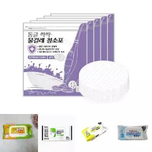 (21cm 100매) 동글싹싹 일회용 물걸레 원형 습식 청소포/다목적/실내/밀때/교체/걸레/먼지/제거/물걸래