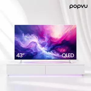팝뷰 QLED 109cm(43인치) 화이트 구글 스마트 UHD TV QWGE43UT1