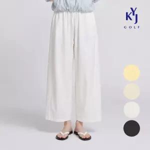 김영주골프 여름 세미와이드 9부 면 바지 데일리 여성 밴딩 팬츠 KQMLSL62