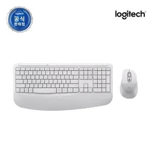 로지텍코리아 공식 MK880 콤보 팜레스트 무소음 무선키보드마우스세트 화이트