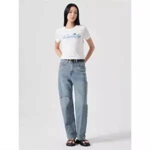 에잇세컨즈 324721QP2P 바지 오픈 데미지 스트레이트 데님 블루 2P 4239252