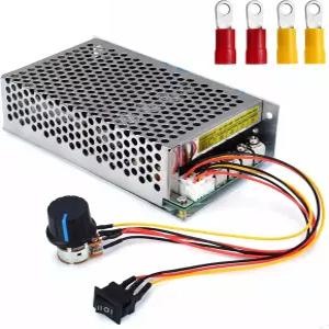 산업용 등급 PWM DC 모터 속도 컨트롤러 0V50V / 정격 60A 최대 00A 브러시 퓨즈 및 CW/CCW 스위치