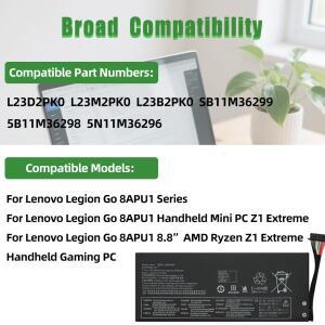 레노버 리전 고 8APU1 휴대용 게임용 PC용 업그레이드 81Wh 고용량 L23M2PK0 배터리