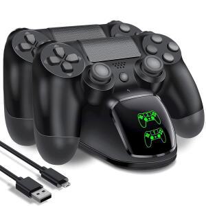 충전 케이블이 있는 PS4 컨트롤러 충전기 도크 스테이션, 1.8시간 고속 원격 PlayStation 4 게임용 듀얼쇼크 교체