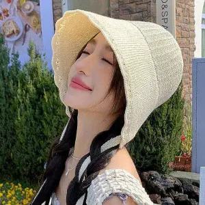 보닛햇 레이스 4컬러 니트모자 스트랩 비치캡 여름qrs737
