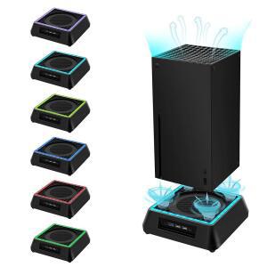 Xbox Series X, X용 맥바젤 냉각 팬 스탠드, 3가지 조절 가능한 속도, 6가지 색상의 RGB LED 조명, 저소음, X 콘솔 전용 추가 USB 포트 시스템