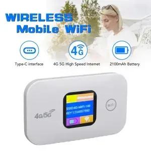 4G 5G 모바일 라우터 핫스팟 10개 기기 지원 안정적인 연결 휴대용 와이파이 2100mAh 배터리 캠핑 및 RV용