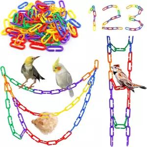 JIALEEY 100PCS 플라스틱 체인 링크 학습 장난감 믹스 컬러 레인보우 DIY C-클립 새 슈가 글라이더 쥐