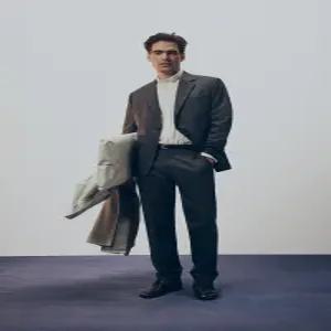 자라 ZARA 100% 울 레귤러핏 수트 팬츠 - 다크 그레이 4446/381/8011286377