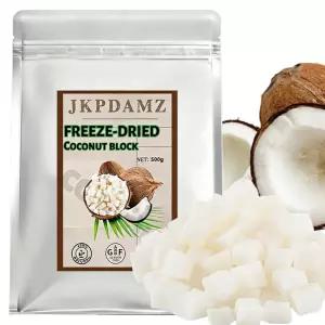 1.1Ib 동결 건조 코코넛 덩어리 무가당 탈수 플레이크 500g 아침 식사용 식물성 스낵 디저트 스무디