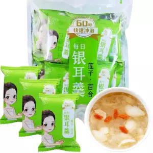 희 크릭 연꽃 씨앗 말린 백합 수프 5.6온스/160g 10팩 x 16g 건강한 영양가 높은 즉석 동결 트레멜라 죽 눈