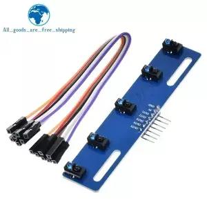TZT 1/3PCS 5 채널 적외선 반사 센서 TCRT5000 키트 웨이/로드 IR 광전 스위치 배리어 라인 트랙 모듈
