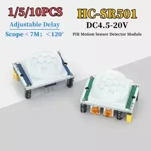 HCSR501 PIR 모션 센서 감지기 모듈 IR 피로전기 아두이노 적외선 키트용 조정 가능