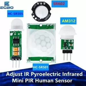 HCSR501 AM312 MHSR602 Arduino 용 IR 초전기 적외선 미니 PIR 인간 센서 감지기 모듈 브래킷 조정