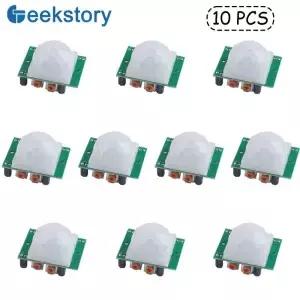 5/10pcs HCSR501 PIR 적외선 센서 Arduino Raspberry Pi 용 IR 초전기 모션 감지기 모듈 조정