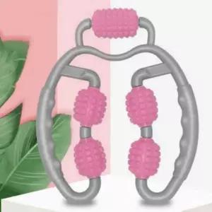 핑크색 롤러 마사지기 승모근 종아리 다리 어깨 전신 바디 근육