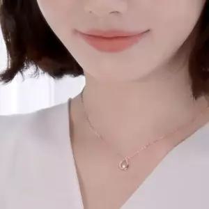 14K 큐빅 링 베이직 금 목걸이 42cm 여자목걸이 여성목걸이 (WC9EC48)