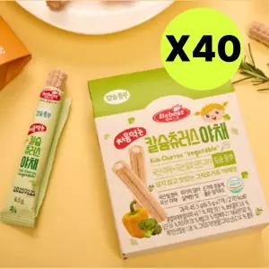 베베스트 처음먹는 칼슘 츄러스 야채 쌀과자 X40 국산