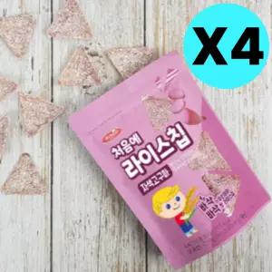 베베스트 처음에 라이스칩 자색고구마 쌀과자 간식 X4
