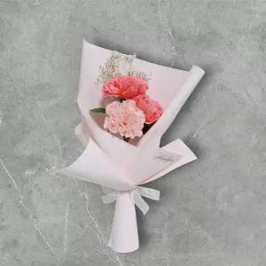 로렌블룸 비누꽃다발, 카네이션, 미니안개 프리저브드 꽃다발, 기념일 꽃선물