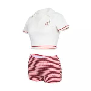 여성 스트라이프 포인트 투피스 비키니 LS2F307