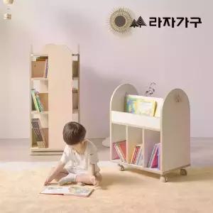 라자가구 베니 E0 키즈 북카트 트롤리 이동식 책장 유아 교구장