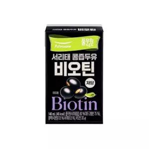 풀무원 서리태 콩즙두유 비오틴 (140ml 24개) 저당식단 티타임 손님접대 회사 사무실 팬트리 탕비실 음료
