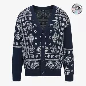 [노스페이스] [노스페이스 공식] NJ5SR55A 남성 페이즐리 가디건 MIDNIGHT NAVY