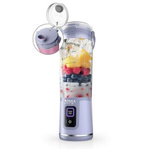 닌자 블라스트 휴대용 블렌더, 무선, 18온스. 용기, 흔들기 및 스무디용 개인 BPA 프리, 누수 방지 뚜껑 시프 스파우트, USB-C 충전식, 식기세척기 안전 부품, 라벤더, BC151ML